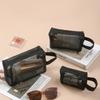Schwarze Schicht Reise Kosmetiktasche Große Kapazität Netz Make-up Tasche Make-up Aufbewahrungsbeutel Reise Toilettenartikel Kosmetik Aufbewahrungstaschen