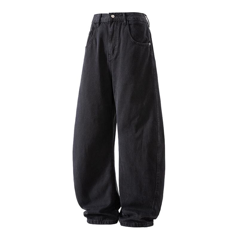 

Черные брюки-шаровары мужские текстурированные уличные универсальные свободные джинсы широкого кроя 4XL чёрный