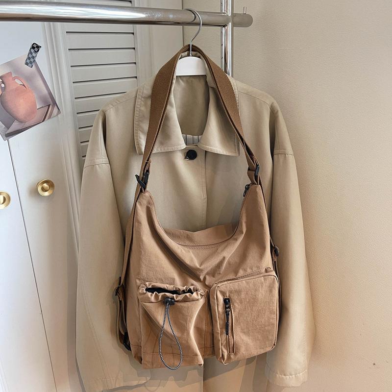 

New Women Canvas Simple Shoulder Bag Multi Pocket Fashiable and Versatile Commuting Bags Large Capacity Crossbody Bags хакі