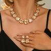 Geometric Cube Crystal Statement Earring Choker Necklace Set Women Fashionable Oversized Rhinestone Jewelry In White Or