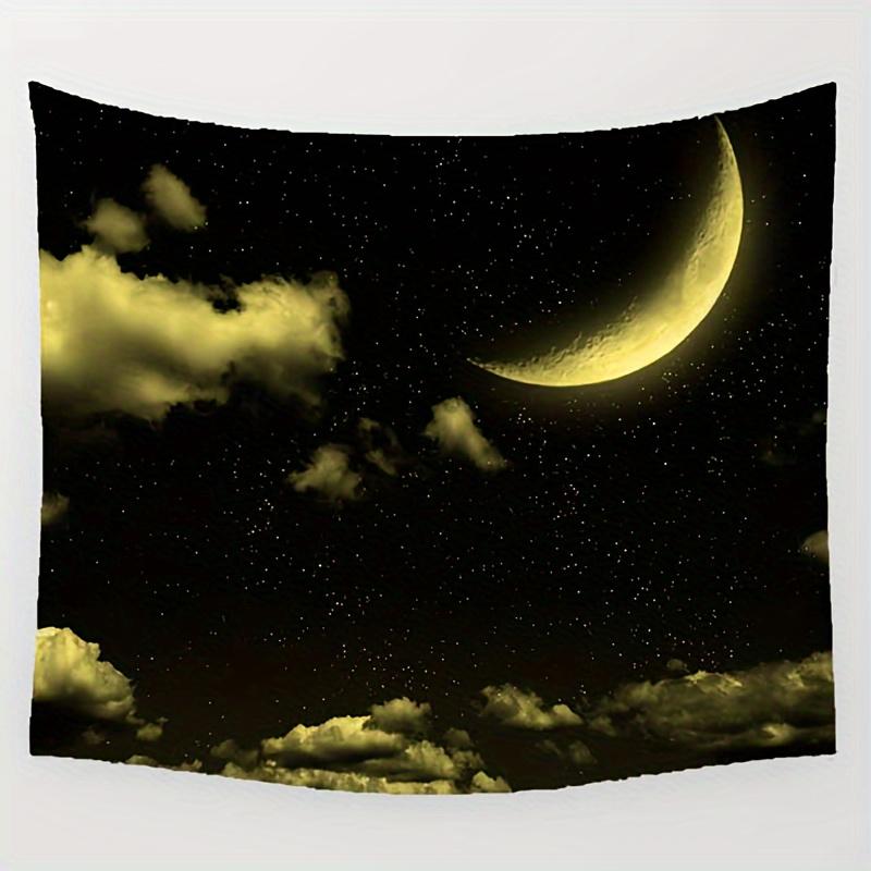 Blue Night Sky Of Space Digital Printing Polyester Wall Tapestry Suitable For Use In Living Rooms Bedrooms Offices Bars Party
