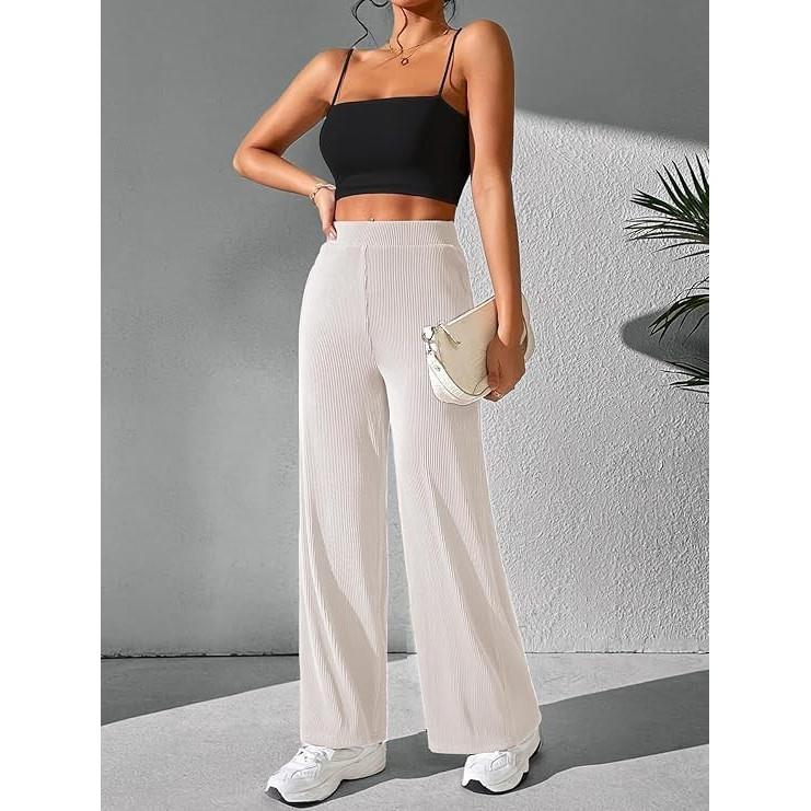 Trendy Casual Wear High Waist Trouser Women's Poly Lycra Pleated Fit Pants Dress