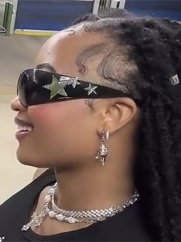 Fashion One Piece Sunglasses Women Luxury Cyber Punk Designer Y2k Sun Glasses Goggle Eyewear Shades Lentes Mujer