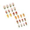 3D Mango Press On Nails 24Pcs Korean Style Artificial Nails with Gradient Green Yellow Design for Daily Party Wedding