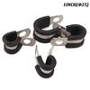 Universal 40PCS 1 Inch Stainless Steel Cable Clamp Rubber Cushioned Insulated Clamp Metal Clamp Tube Holder for Tube Pipe or Wire Cord Installation