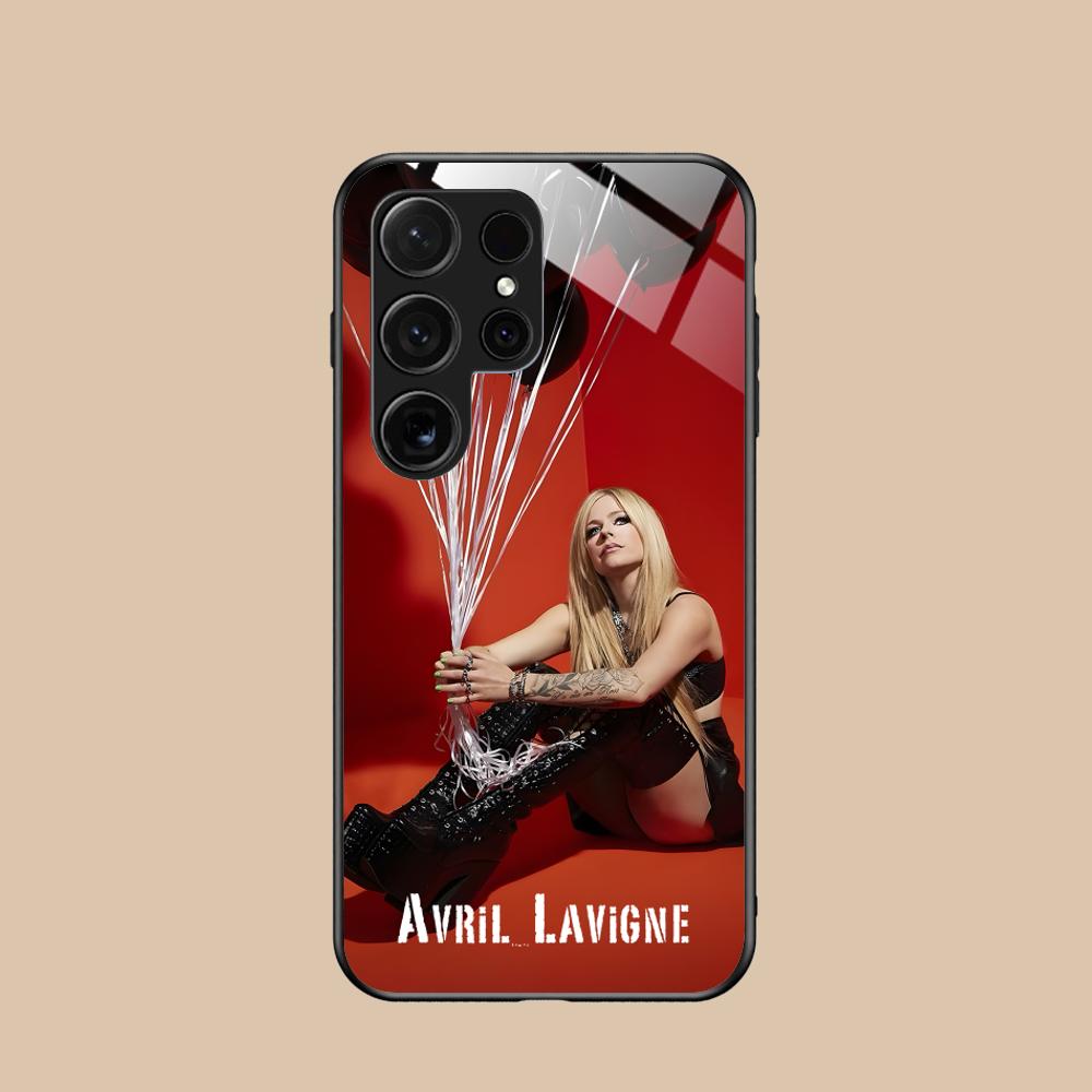 

Avril Lavigne Glass Mobile Phone Case for Samsung Galaxy S26 S25 S24 S23 S22 S21 S20 Note20 Plus FE Ultra Colorful Cover Galaxy S20+