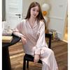 Premium Daughter Style Pajamas Women's Spring and Autumn Summer New Classic Striped Bow Long-sleeved Thin Cardigan Loungewear