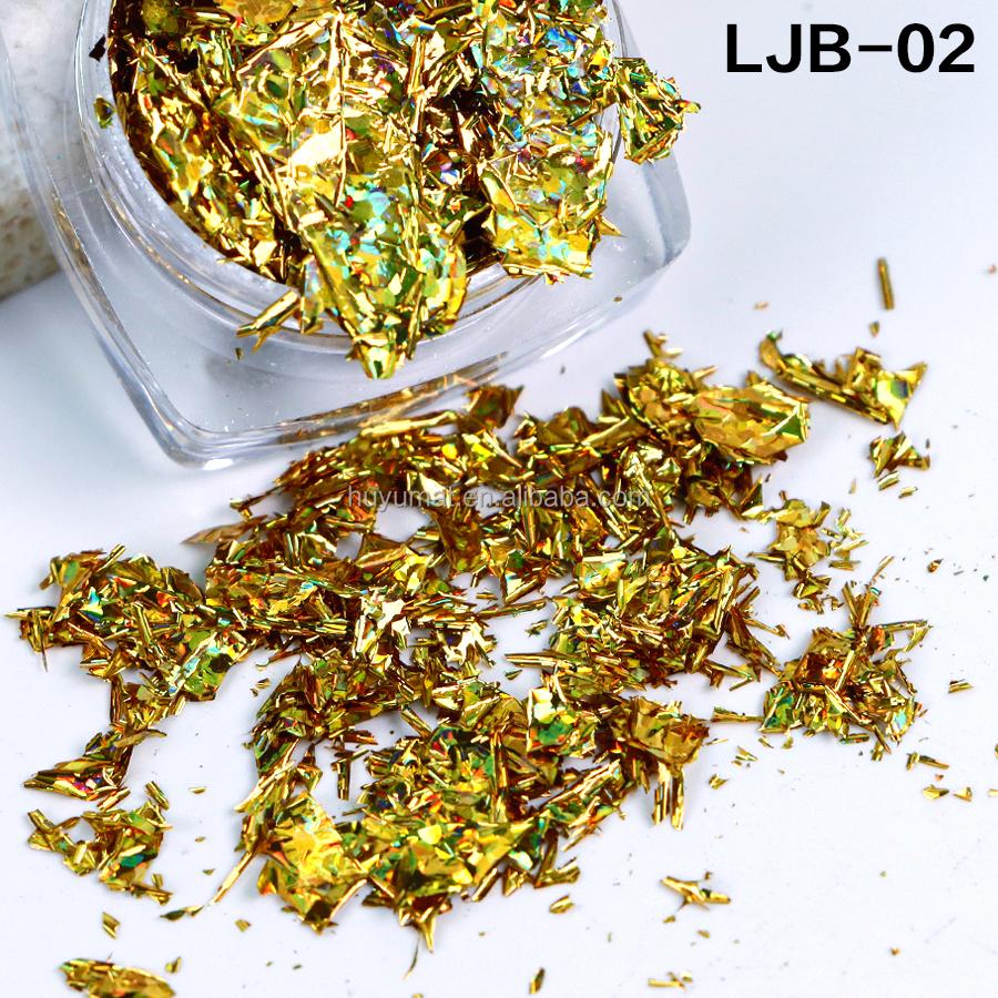 22 Colors Super Thin Shiny Gold Gold Leaf Flakes Nail Gold Foil Flakes for Nail Art Resin Craft Decoration