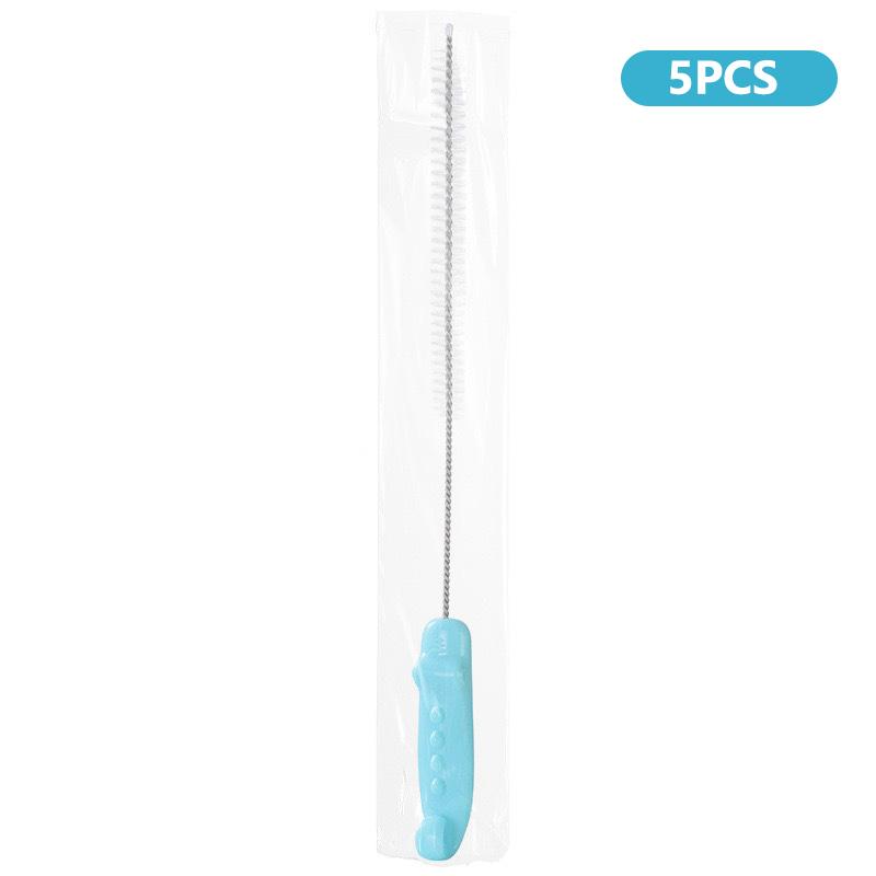 5/4PCS Drinking Straw Cleaning Brush Baby Bottle Straw Tube Pipe Cleaner Home Nylon Stainless Steel Long Handle Cleaning Brushes