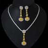 Luxury Premium Bridal Banquet Necklace Earrings Ring Set Super Shiny Zircon Earrings Pendant Temperament Earrings