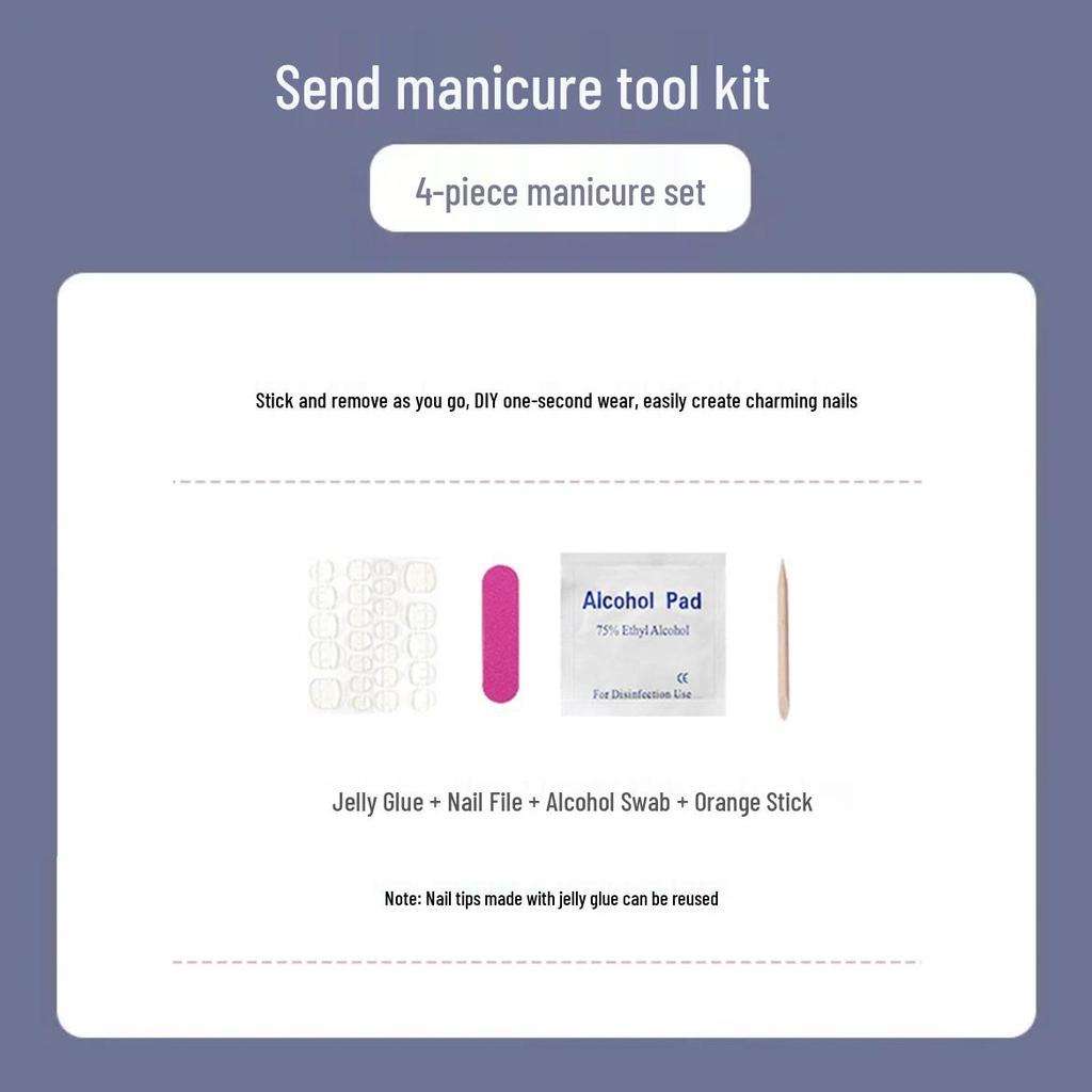 KT Pink Bow Removable French Short Nails - Cute Heart Design for Students & Parties