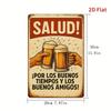 Vintage Spanish Tin Wall Art 8x12 Inch Retro Metal Sign Bar Cafe Pub Decor