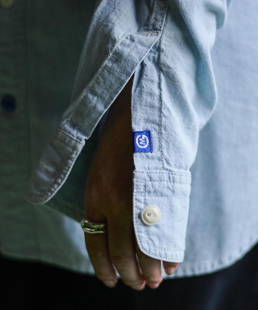 GORDON MILLER Men's Chambray Work Shirt, Size Small, Blue, 1603023