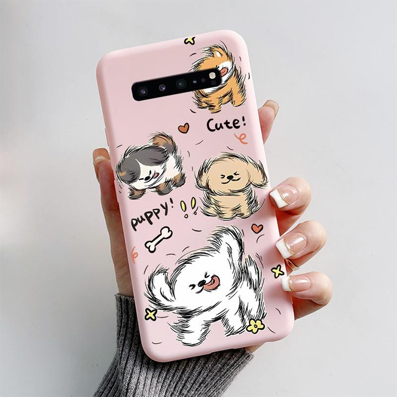For Samsung S10 5G Case Cute Cartoon Soft Silicone Matte Slim Protective Phone Cover For Samsung Galaxy S10 5G G977N Case Coque