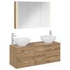 Bathroom Furniture Set 4 Pcs Artisan Oak Engineered Wood and Glass