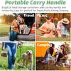 Dog Food Container Small, Pet Food Container with Airtight Pour Spout, Cat Food Storage Container with Measuring Cups, Portable Small Dog Food