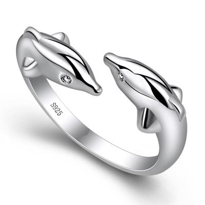 Silver Color Dolphin Ring Simplicity Fashion Exquisite Student Girlfriend Jewelry Accessories Wedding Party