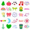 50 Small Fresh Dopamine Stickers Ins Style Cute Cartoon Flower Stickers DIY Suitcase Water Cup Stickers