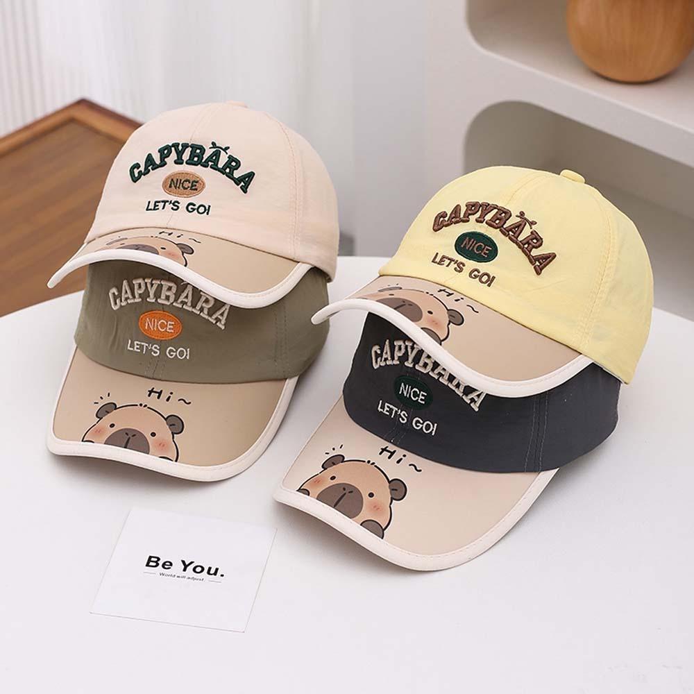 Thin Children Peaked Cap Breathable Cartoon Sunshade Hat Trendy Capybara Baseball Hat Versatile