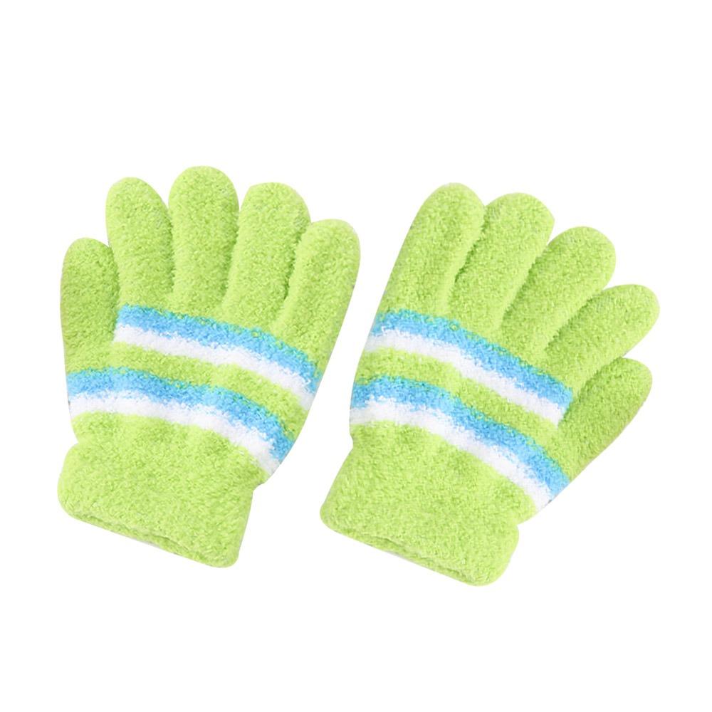 Cute Warm Kids Winter Gloves Windproof Full Finger Children Mittens Elastic Candy Color Baby Gloves for 6-9 Years Old Outdoor