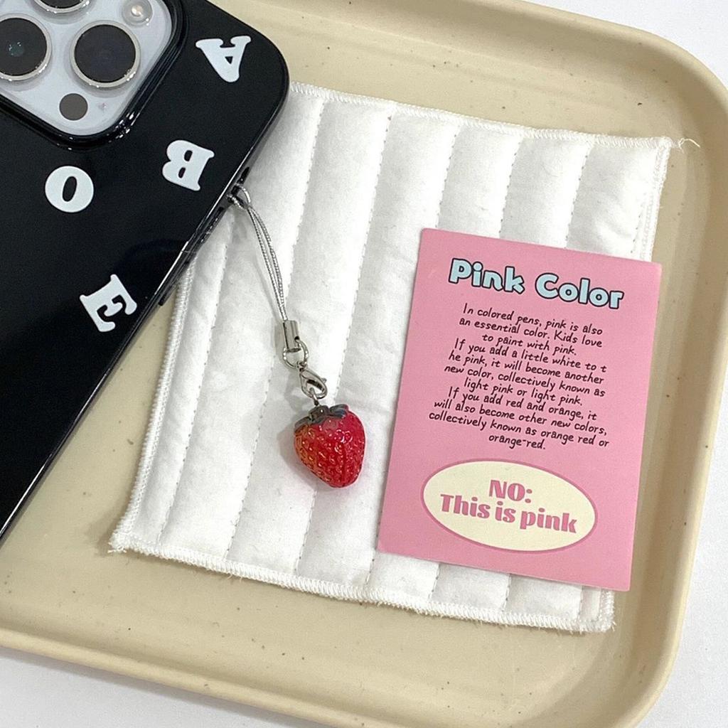 Stylish Strawberry Pendant Cellphone Accessory Unique Keychain Decoration Charm Bag Decoration Phone Anti-lost Lanyard