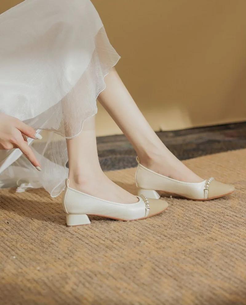 Square Heels Women's Summer Footwear Shoes For Woman With Medium Moccasins Stylish Offer Y2k Shoe High Quality Social