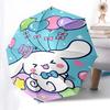 1pc Kawaii Rabbit Balloons Automatic Folding Umbrella - Cute Companion with Heart-Shaped Balloons, Perfect for Fans, Travelers, and Daily Use.D039