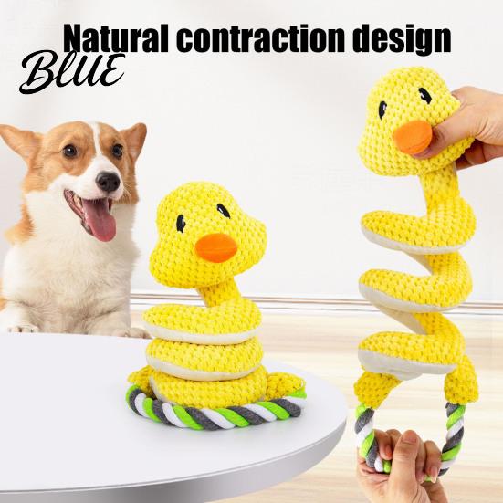 Active Play Dog Accessories Squeaky Toy with Pull Rope Plush Tug of War Toy Fun Toys for Dogs Spiral Animal Interactive Small Medium Large