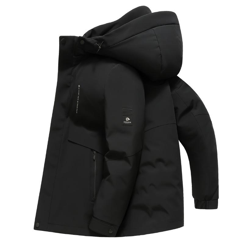 

Мужская зимняя куртка-пуховик, новый стиль, средней длины, с капюшоном, утепленная, утепленная, съемная подкладка, мужская куртка-пуховик 4XL