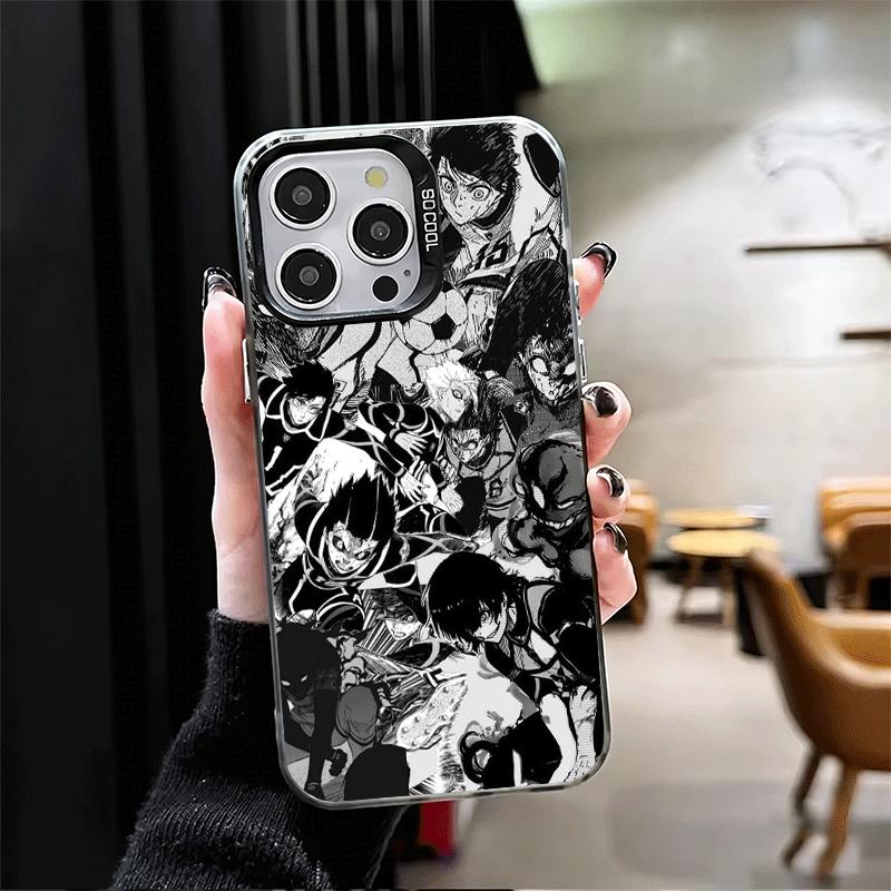 

Blue L-Lock Football Anime Shockproof Phone Case for iPhone 17 Air 16 16E 15 Pro Max 14 Plus 13 Mini 12 Back Cover Anti Fall Fun iPhone 14 Pro