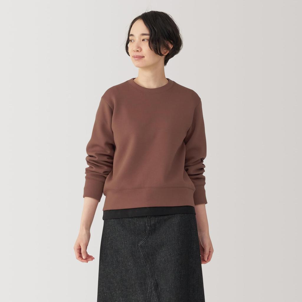 MUJI Double Knit Size S Women's Sweatshirt, Brown, (BB2R4A4A)