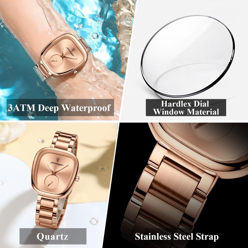 POEDAGAR Top Fashion Woman Wristwatch Waterproof Stainless Steel Quartz Ladies Watch Luxury Elegant Watches Female