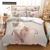 3D Cat Cute Kitten Pattern Duvet Cover Cat Kids Bedroom Decoration Cat Bedding Set For Women Girls Boys Gifts With Zipper 3pcs