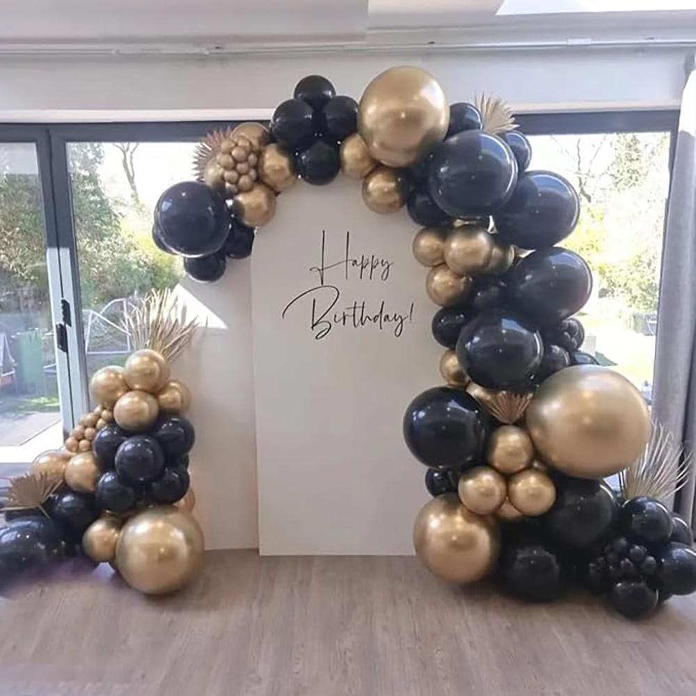 126PCS Black Gold Balloon Garland Graduation Decor Balloon Arch Kit Birthday Party Baby Shower Wedding Anniversary Decoration