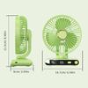 Desktop Portable Handheld Fan,2000Mah Rechargeable Fan Features Five Speed Settings, Night Light Option, And a Digital Display
