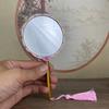 Forbidden City Peach Blossom Cultural And Creative All Brass Flower Pouch Small Portable Handle Makeup Mirror Impe