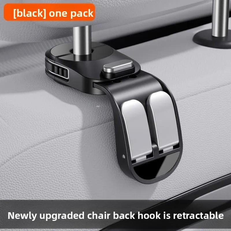 Quality 2 In 1Car Headrest Hook Premium Foldable Rear Seat Hanging Dual Hook 25KG Large Load-Bearing Alloy Hook Hanger Universal