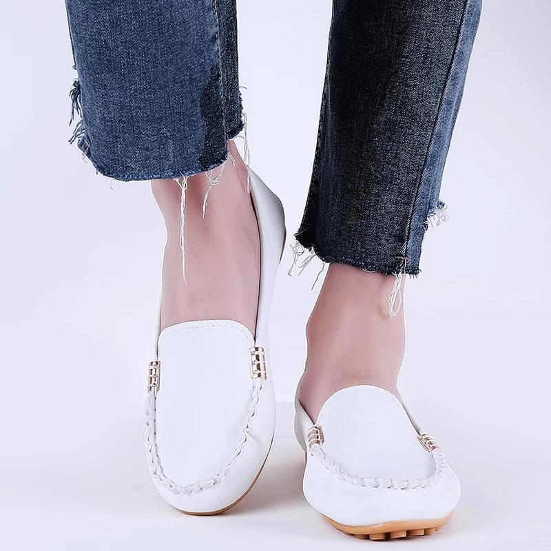 Women Shoes 2026 Spring Autumn Women Casual Flat Shoes Slips Round Toe Denim Flat Loafer Plus Size Jeans Shoes Zapatos Mujer