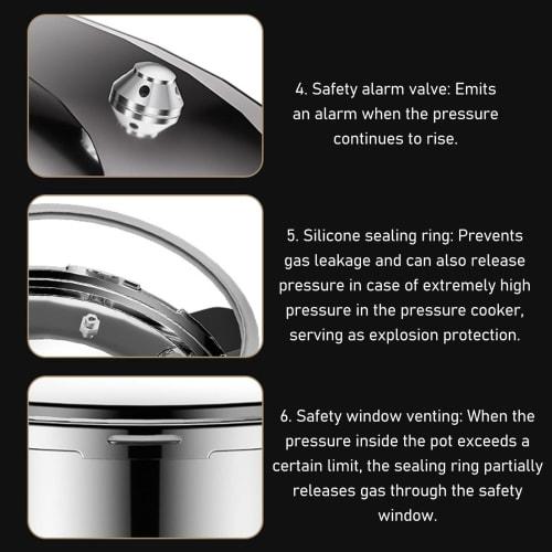 Stainless Steel Pressure Cooker, 10L/12L/16L, Stovetop Pressure Canner with Easy-Lock Lid, Fast Cooking Canner Pot, Compatible with Gas, Induction, an