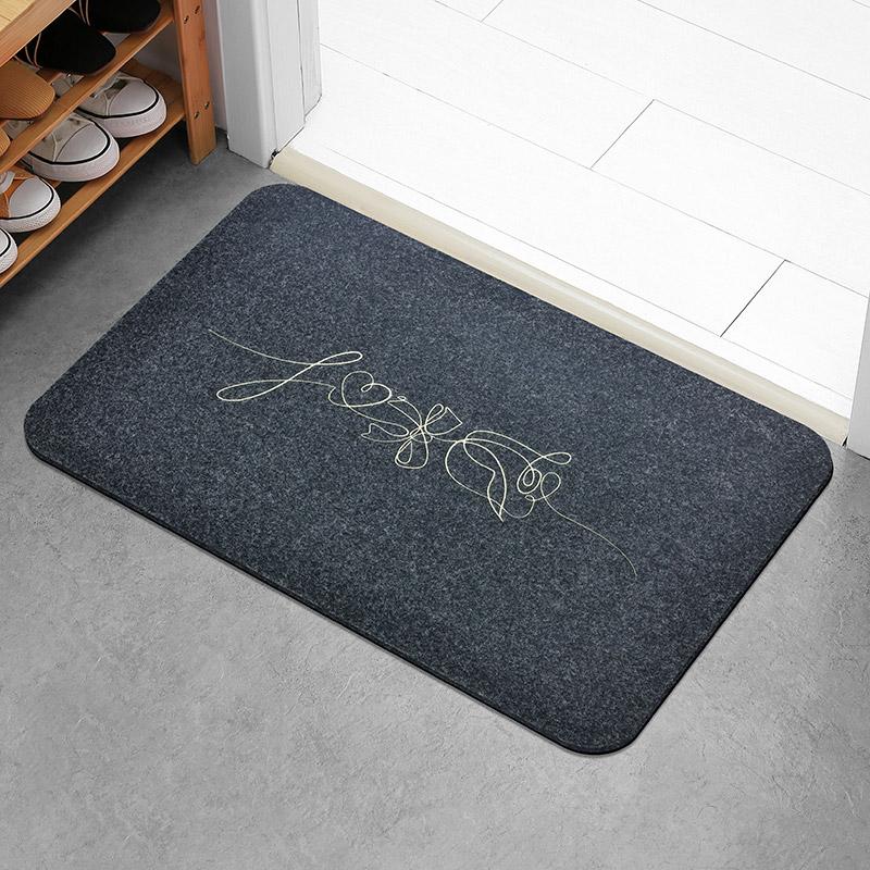 

Вышитый гофрированный коврик для пола, коврик для двери, нескользящий черный резиновый коврик из ПВХ, коврик для ванной комнаты, вышитый коврик, фигурный нескользящий коврик 40cmx60cm