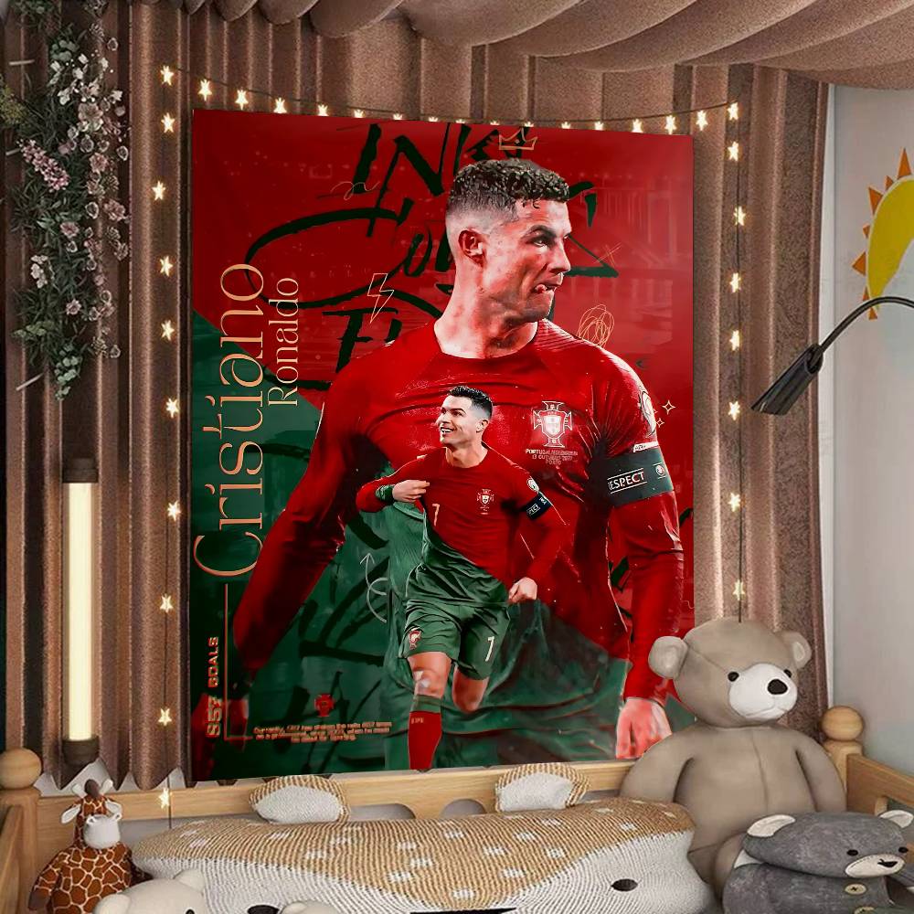 CCristiano RRonaldo CR7 Anime Tapestry Hanging Tarot Hippie Wall Rugs Dorm Home Decor