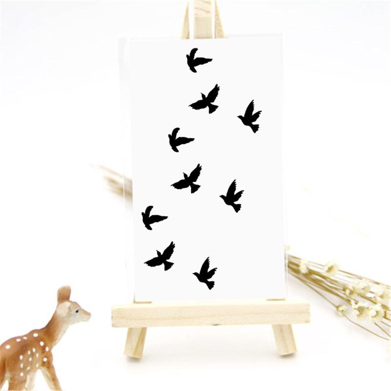 5/10pcs/lot Women Sexy Finger Wrist Flash Fake Tattoo Stickers Liberty Small Birds Fly Design Waterproof Temporary  Sticker