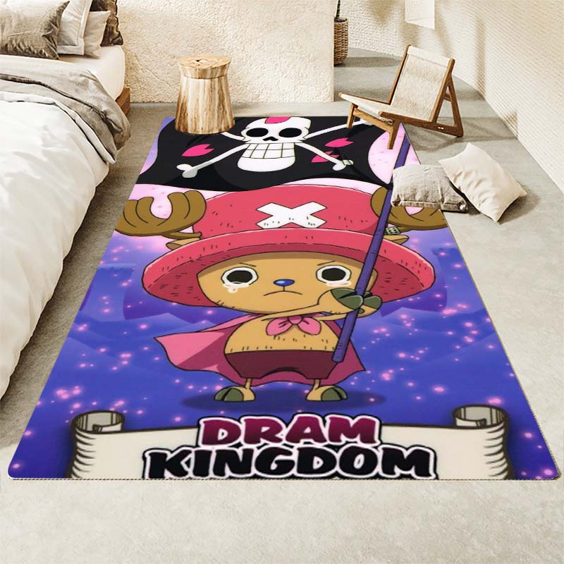 One Piece Straw Hat Pirates Square Floor Mat Living Room Bedroom Decor,Cartoon Welcome Mat