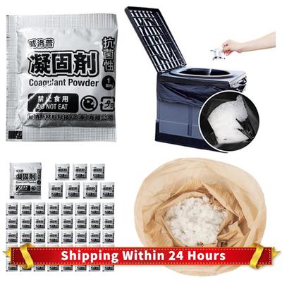 48Pcs Poo Gel Eco-Friendly Toilet Absorbent Gel Rapid Liquid Waste Gelling Powder Camping Toilet Gel for Outdoor Emergency
