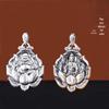 Pandantiv Placat cu Argint Bodhisattva Guanyin cu Argint Thai Maitreya și Design cu Lotus Colier Unisex.