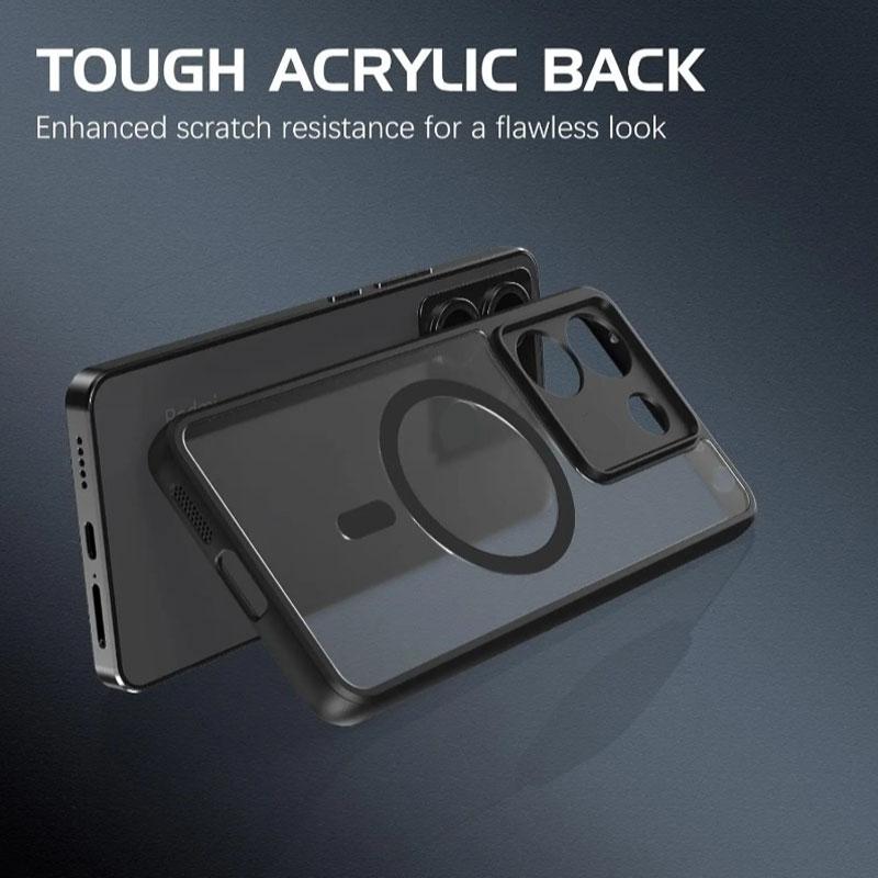 For Magsafe Shockproof Matte Case for POCO M7 Pro M7Pro Hard Bumper Magnetic Wireless Charging Cover Cases