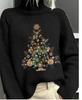 New Christmas abstract print casual cape jacket cardigan thick needle sweater