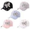 Stylish Rhinestones Baseball Hat for Women with Blingbling Butterfly Design and Sun Protective Duckbill for Everyday Wear