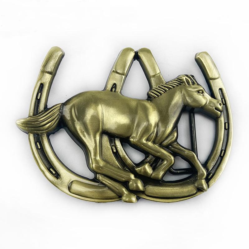 Fine Horse Smooth Zinc Alloy Men's Casual Saddle Equestrian Belt Buckle