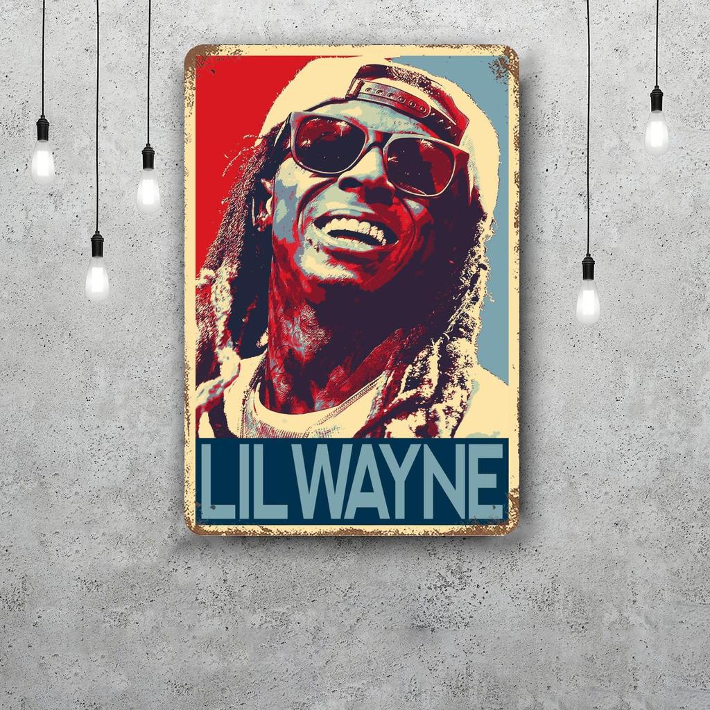 Lil Wayne Vintage Metal Tin Signs Posters Decor Retro Metal Plaque Wall Art Decor for Garage Bar